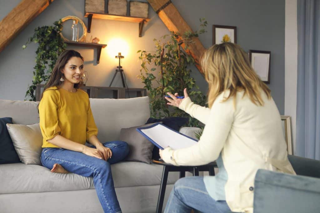 Woman attending a counselling, spychologist marketing, seo, website design